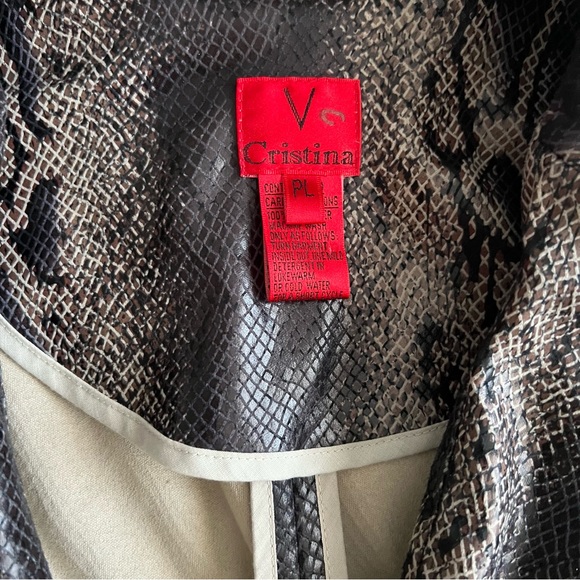 V Cristina Jackets & Coats V Cristina Faux Leather Snake Jacket